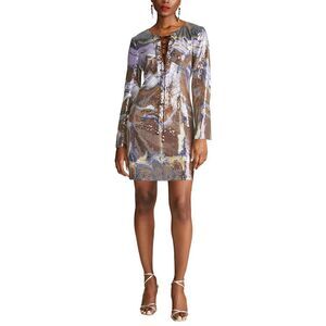 sachin and babi light blue dress Strapless Floral Cocktail Dress 4 / Soleil/Multi